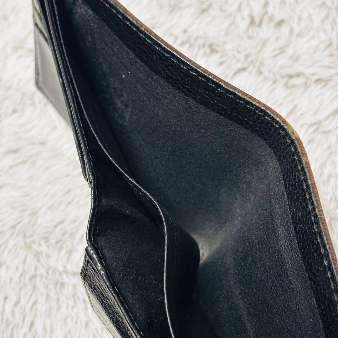 【良品】ヴィヴィアン・ウエストウッド オーブ　黒 レザー 二つ折り財布 型押し