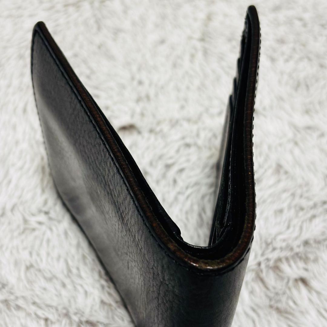 【良品】ヴィヴィアン・ウエストウッド オーブ　黒 レザー 二つ折り財布 型押し