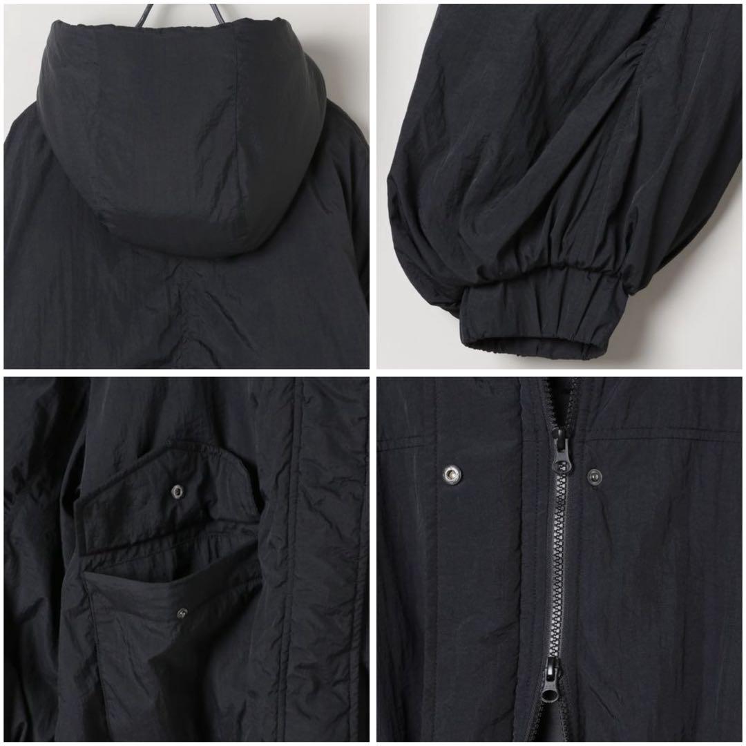 【タグ付き新品】ジーナシス★ソデ2WAYモンスターパーカーコート　ブラック　F