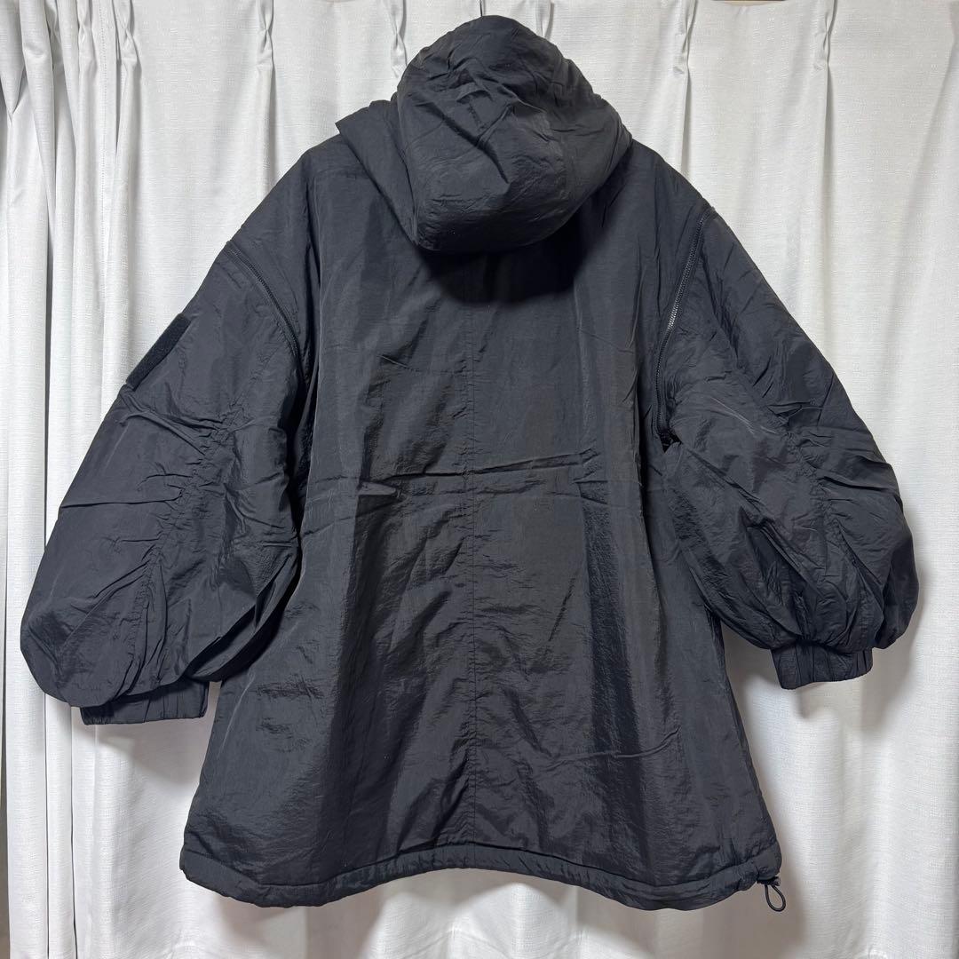【タグ付き新品】ジーナシス★ソデ2WAYモンスターパーカーコート　ブラック　F
