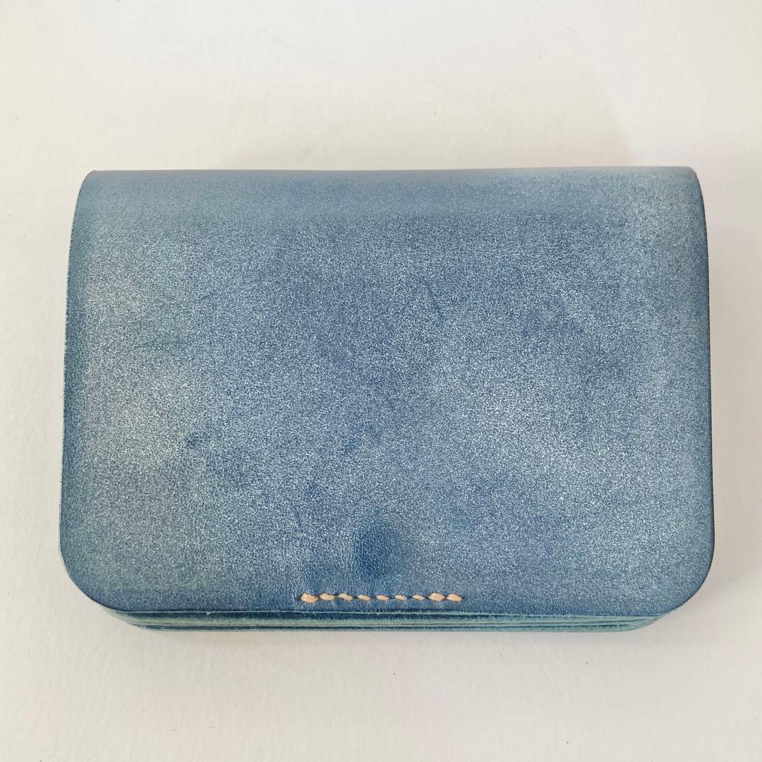 ロロマレザー本革 ミニ財布 コンパクトウォレット 手縫い エイジング