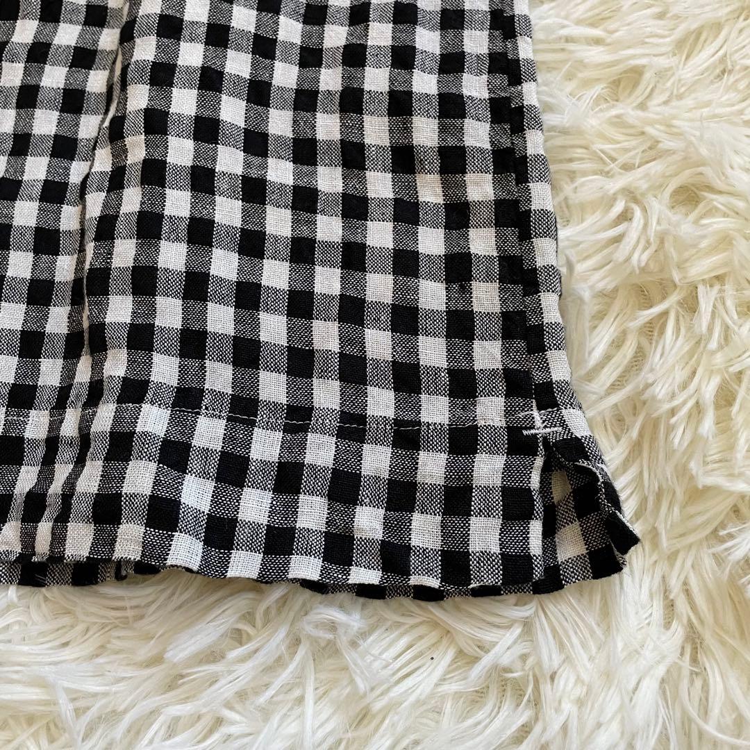 R&D.M.Co- オールドマンズテーラー 半袖 ブラウス リネン チェック