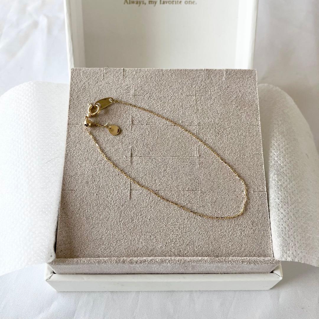 美品 ete エテ K10YGミラーカットチェーンブレスレット イエローゴールド