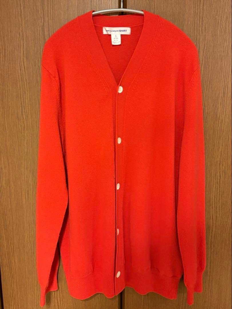 コムデギャルソンシャツ　ウールカーディガン　オレンジ　Sサイズ