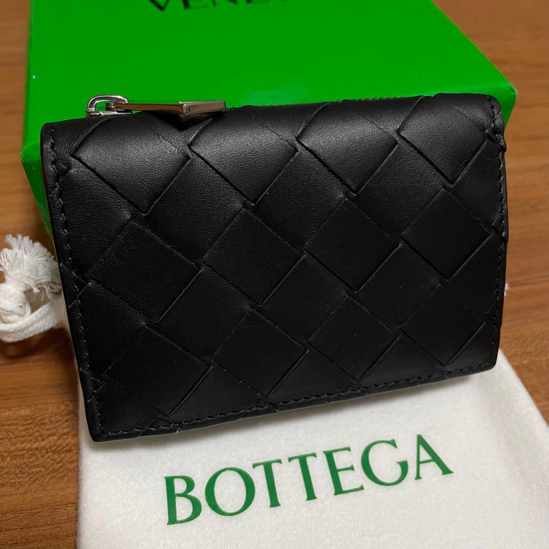 未使用展示品　BOTTEGA VENETA 三つ折り　財布　ブラック