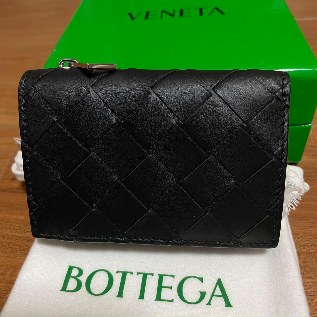 未使用展示品　BOTTEGA VENETA 三つ折り　財布　ブラック