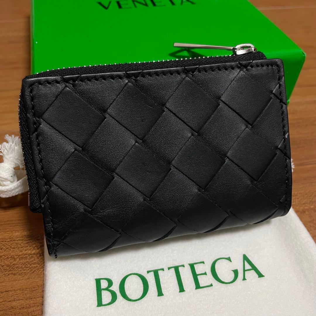 未使用展示品　BOTTEGA VENETA 三つ折り　財布　ブラック