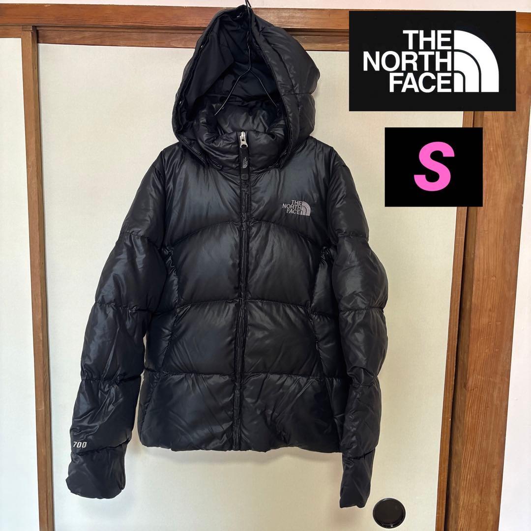 THE NORTH FACE フードダウン 黒 700FIL 美品 レディースS
