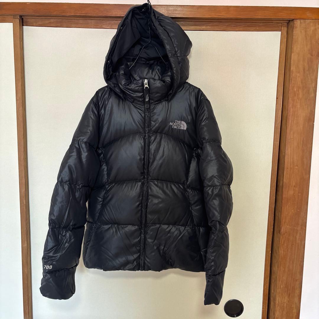 THE NORTH FACE フードダウン 黒 700FIL 美品 レディースS