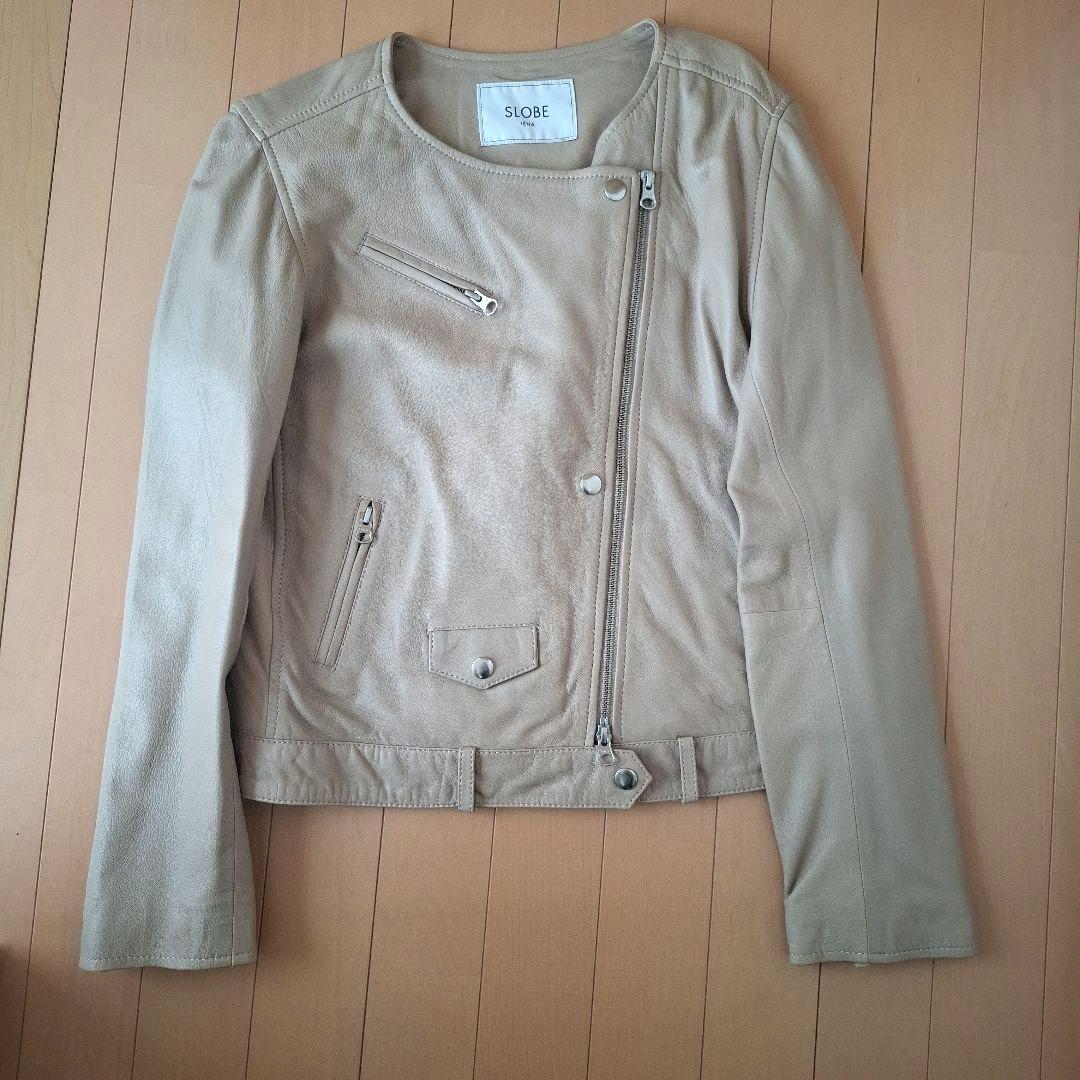 【美品】SLOBE IENA ライダースレザージャケット ラムレザー 40号