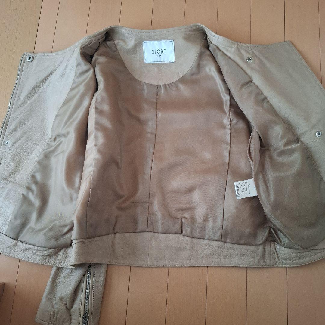【美品】SLOBE IENA ライダースレザージャケット ラムレザー 40号