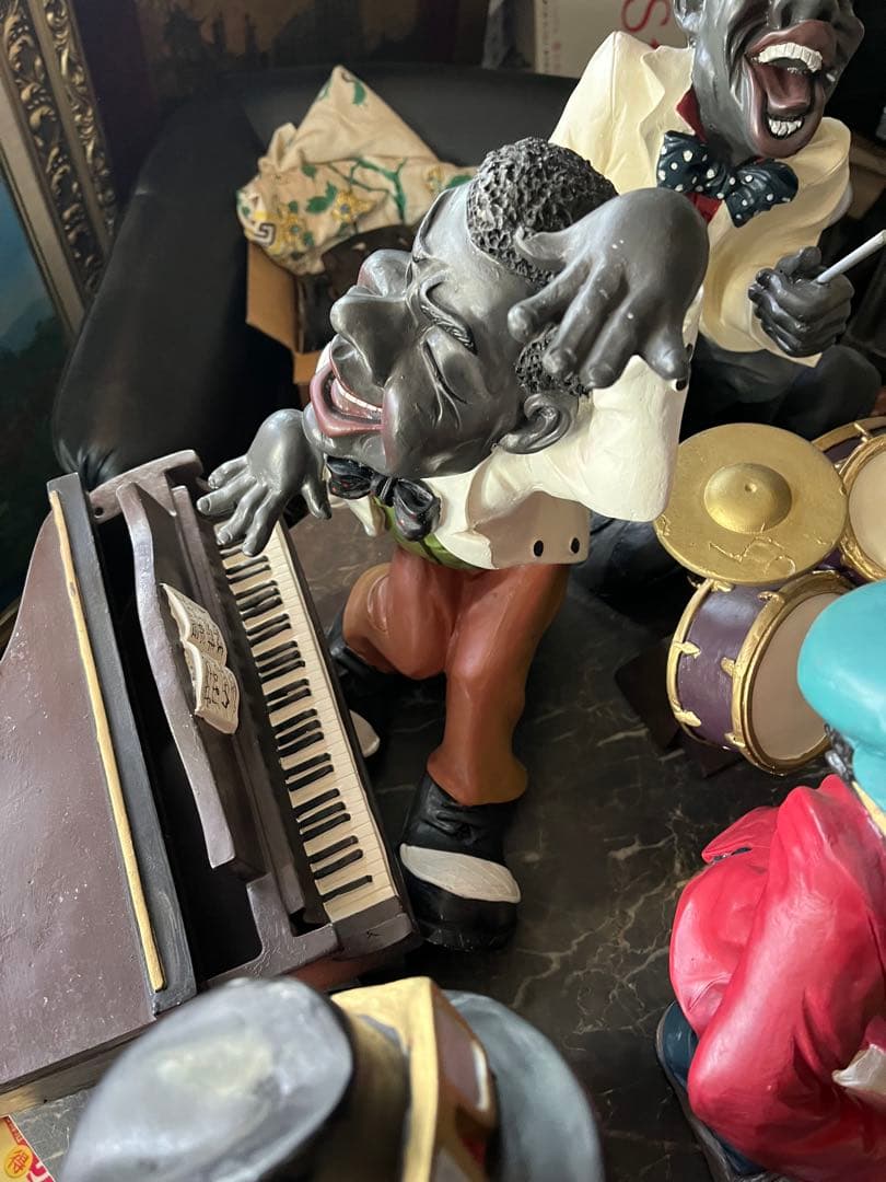 ジャズ人形、38センチ、FRP製黒人人形、JAZZ人形、JAZZ黒人バンド、