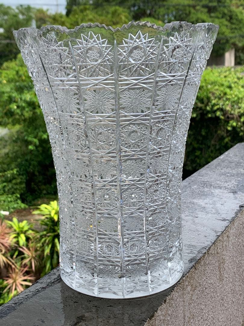 ボヘミアグラス フラワーベース 500PK 花瓶 花器