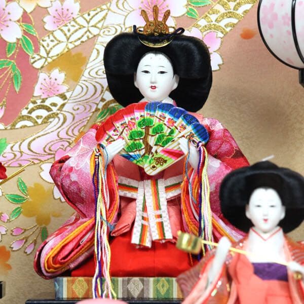 雛人形　ケース飾り 五人飾り オルゴール付き