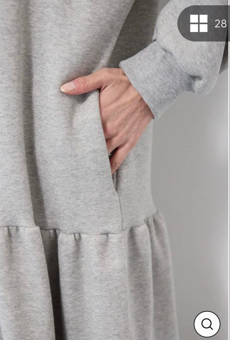 ティアードスウェットワンピース (グレー/ブラック)2点セット