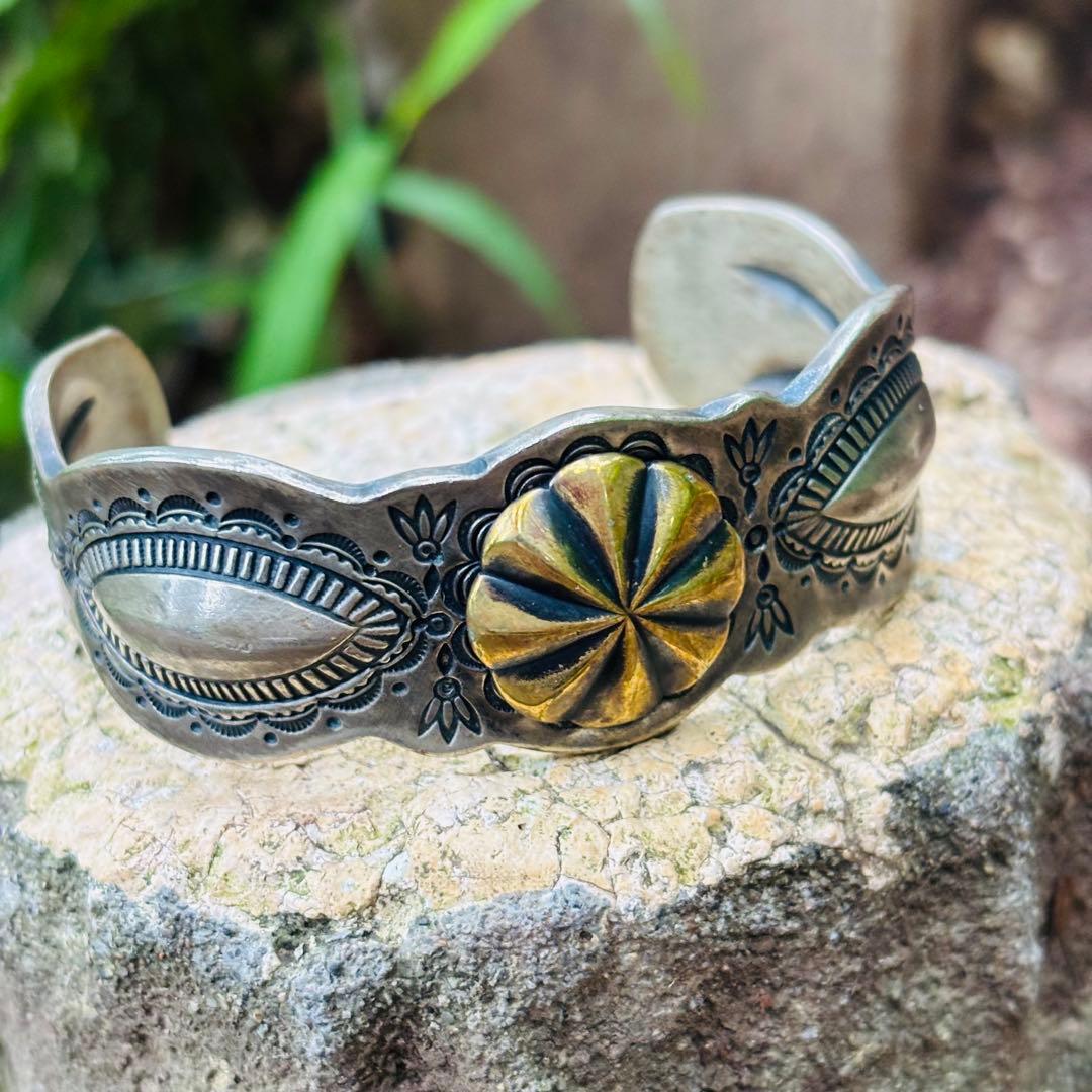 YEALOW クッシュマン　シルバーバングル　ナバホ　navajo インディアン
