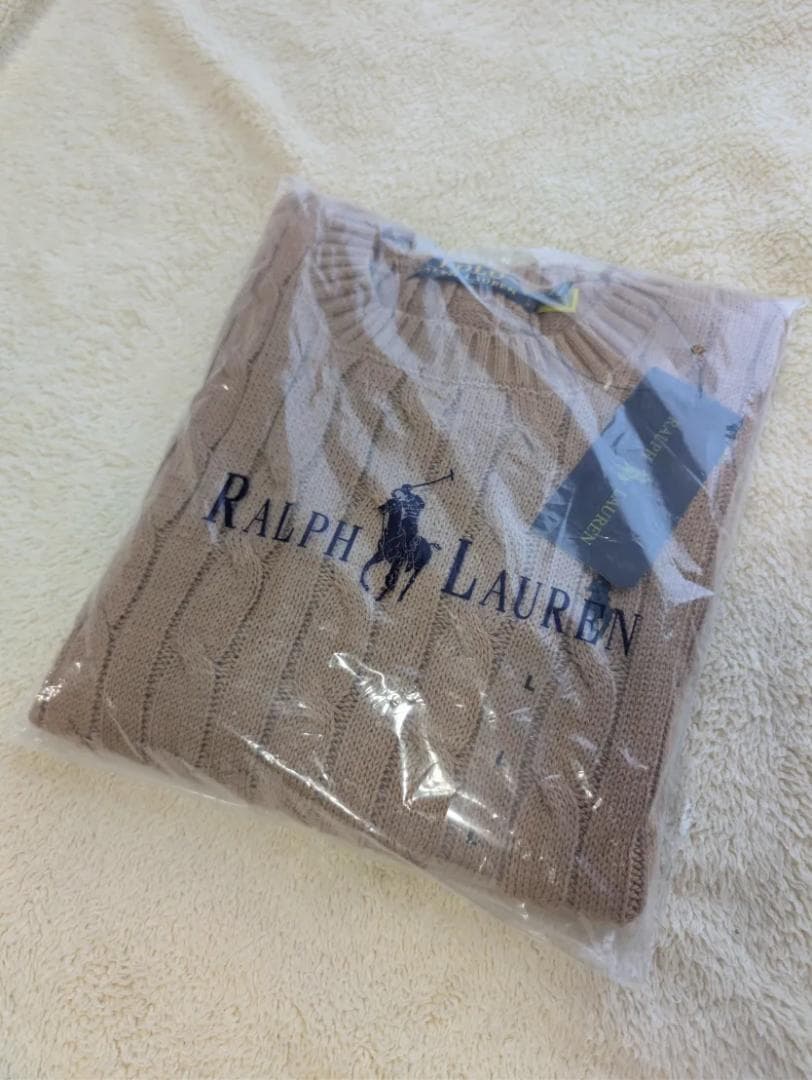 PoloRalphLaurenポロラルフローレン ケーブル編セーター綿キャメル