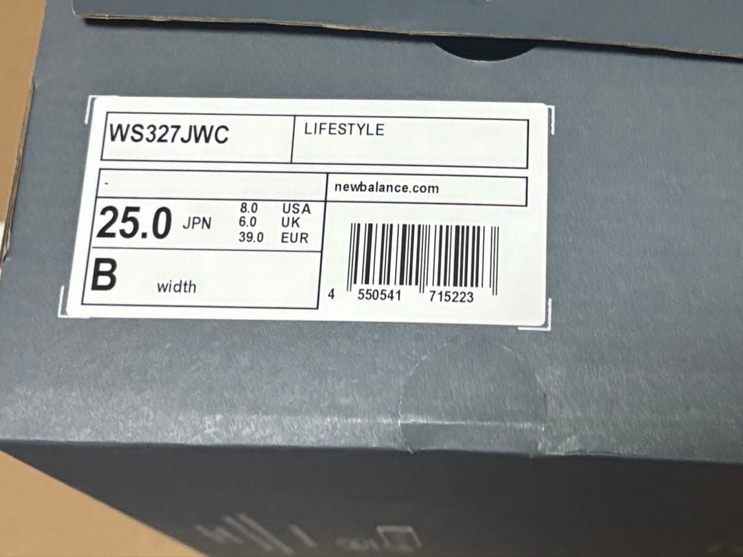 ニューバランス　ホワイト　バーガンディ　WS327JWCB スニーカー　25.0