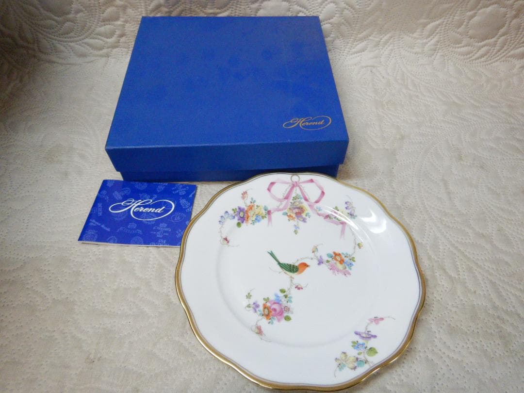 Herend ヘレンド　皿　花と鳥の皿　１９ｃｍ　未使用
