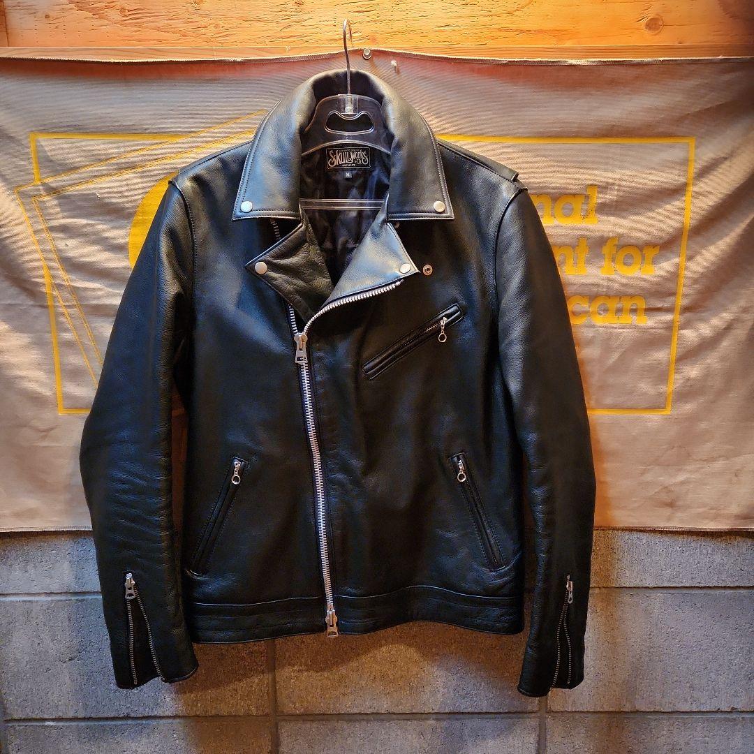 ダブルライダースジャケット ブラック レザー