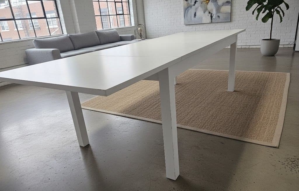 IKEA ダイニングテーブル伸縮型 6人 BJURSTA 白 260×95×74