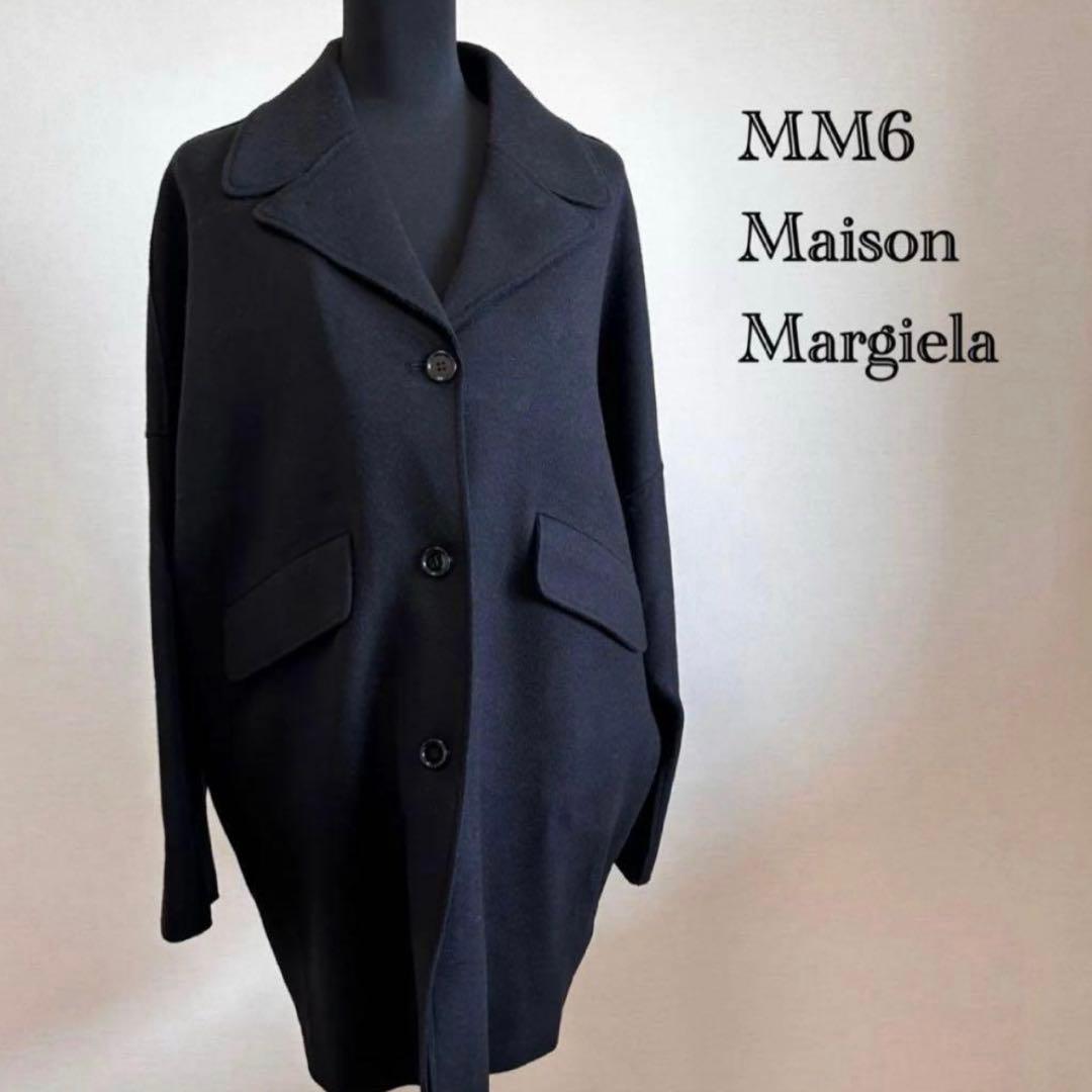 MM6 Maison Margiela ロゴ刺繍ブラック コート　新品未使用