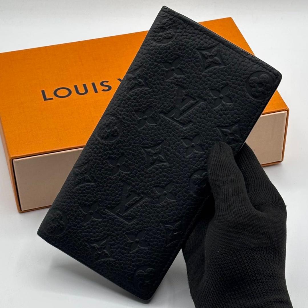 美品 現行 ルイヴィトン モノグラム トリヨン ブラザ 長財布 黒 カード16枚