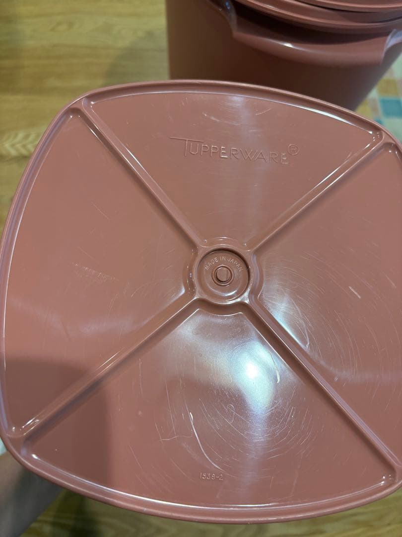 タッパーウェア　マキシデコレーター　サーモンピンク　2個セット　大サイズ