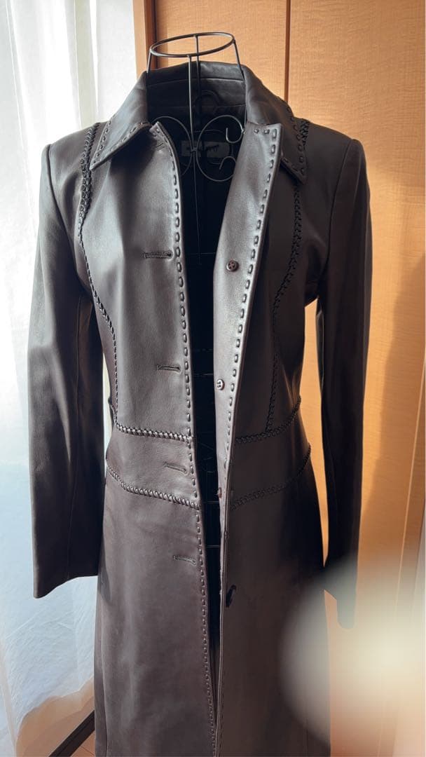 RUFFO レザーロングコート　ブラウン