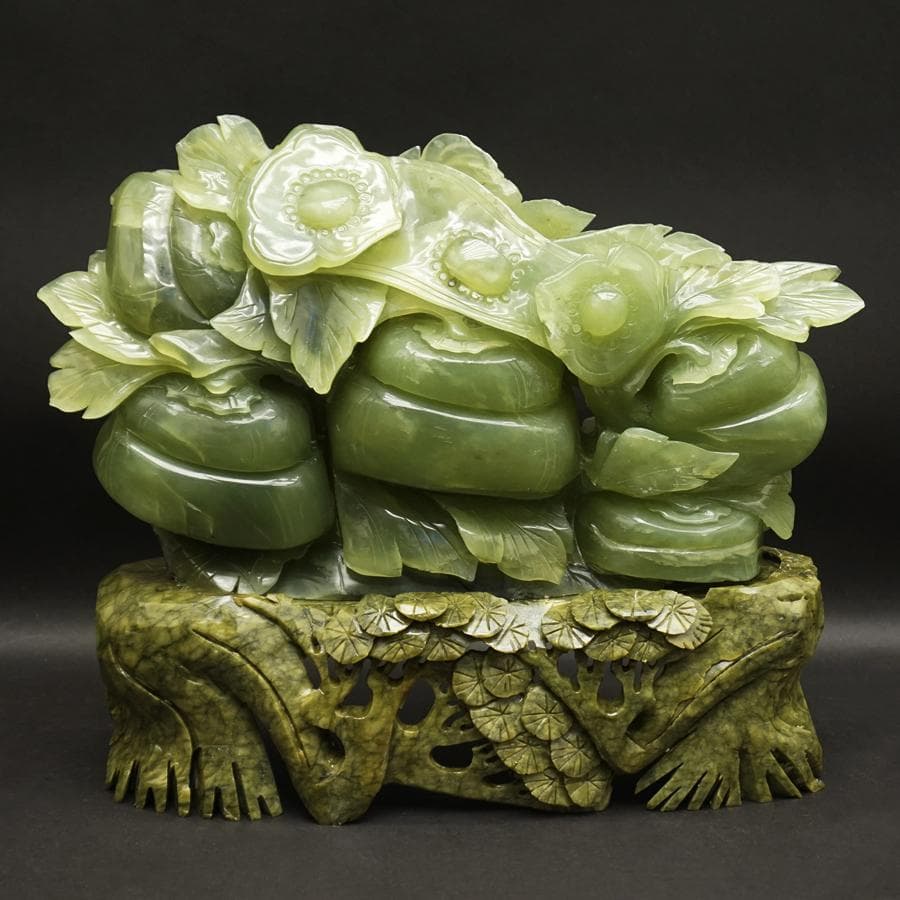 中国美術 中国古玩 天然玉石 砡製 翡翠 東洋彫刻 オブジェ 唐物 古美術品