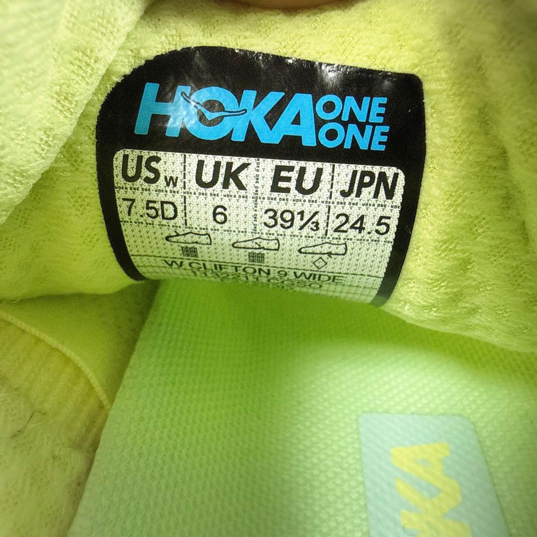 美品　HOKA ホカ　クリフトン9 レディース　24.5cm 軽量