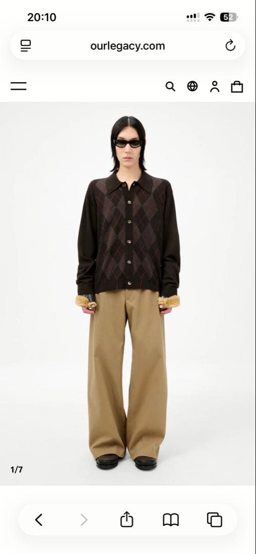 トップス OUR LEGACY EVENING POLO PUB ARGYLE