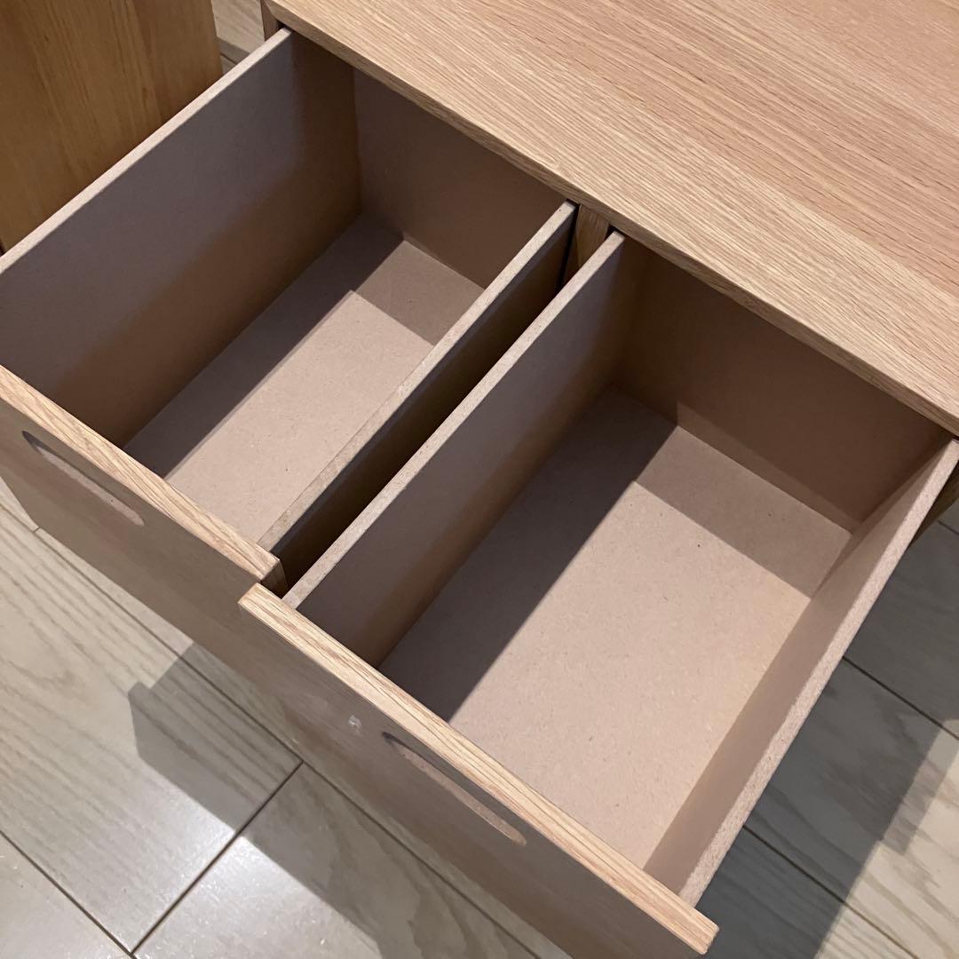 【MUJI 無印良品】 収納 2個セット スタッキングチェスト・引出し オーク