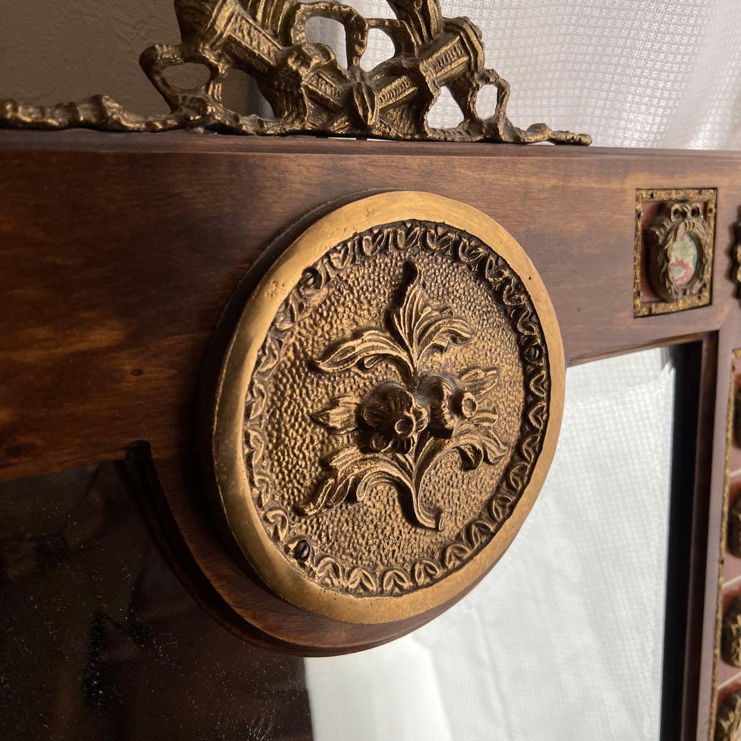 k078r118 ヨーロッパの伝統的な意匠を感じられるウォールミラー/壁掛け鏡