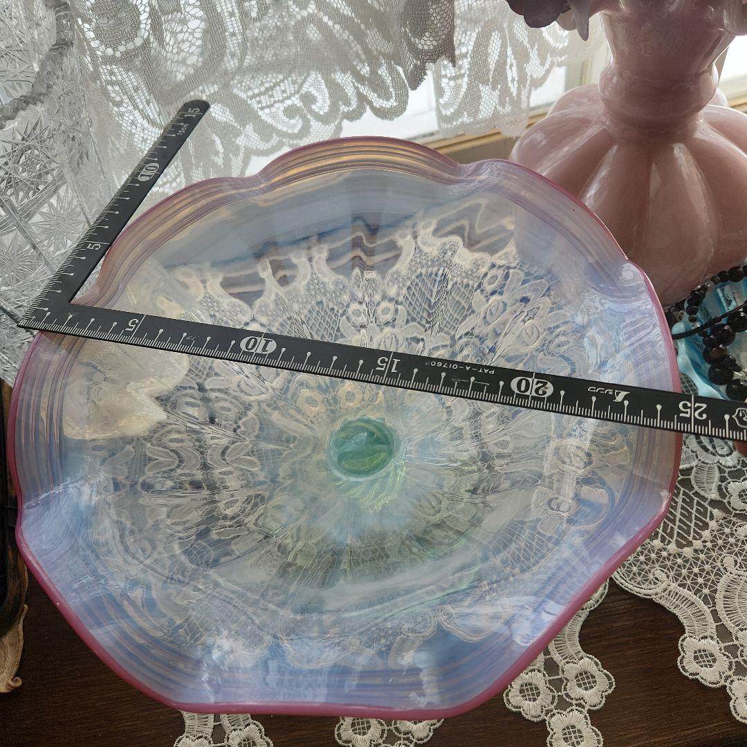 アンティークオパールセントガラス　コンポート