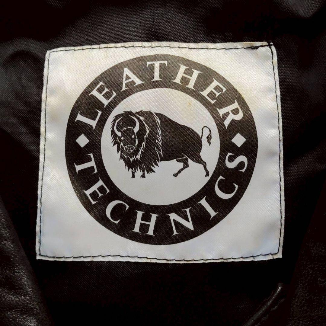 TECHNICS UK製 ショート丈 刻印ボタン 変形レザーテーラードジャケット