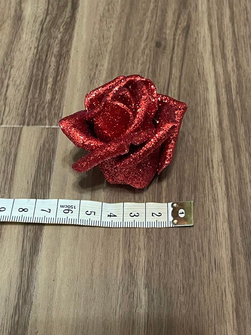 ラメ入りバラ装飾 80個セット（赤・青）造花 デコレーション ハンドメイド