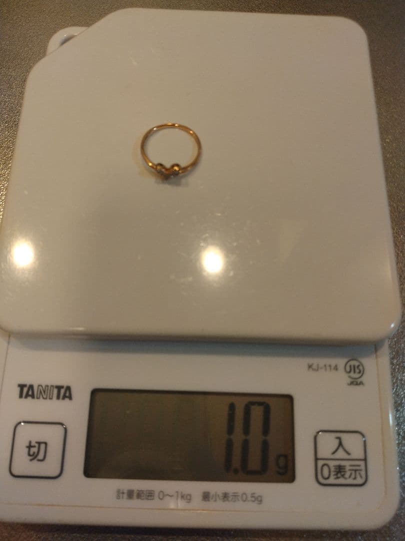 ｋ10　ダイヤ　ピンクゴールド ハート型リング 1.0g