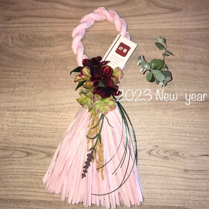 しめ縄② お正月飾り　ハンドメイド　稲穂　アーティフィシャル　しめ縄リース
