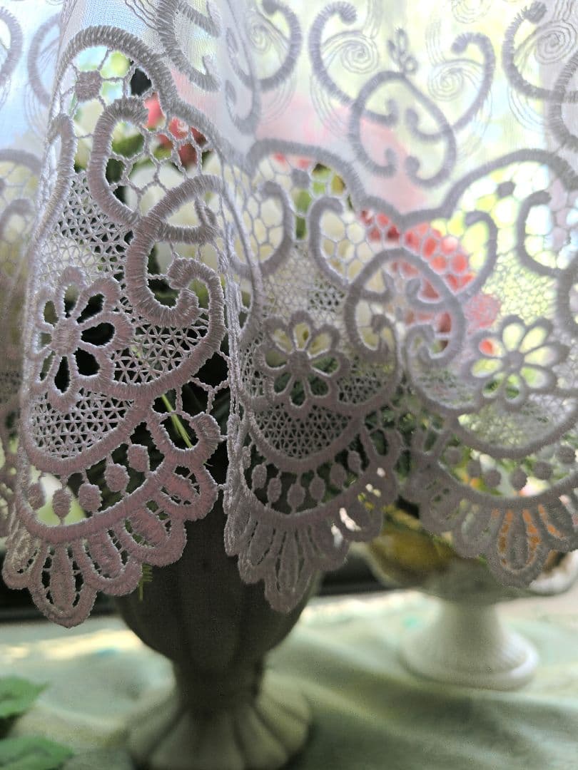 カフェカーテン【つばき様オーダー品　トルコレース他3点】ハンドメイド