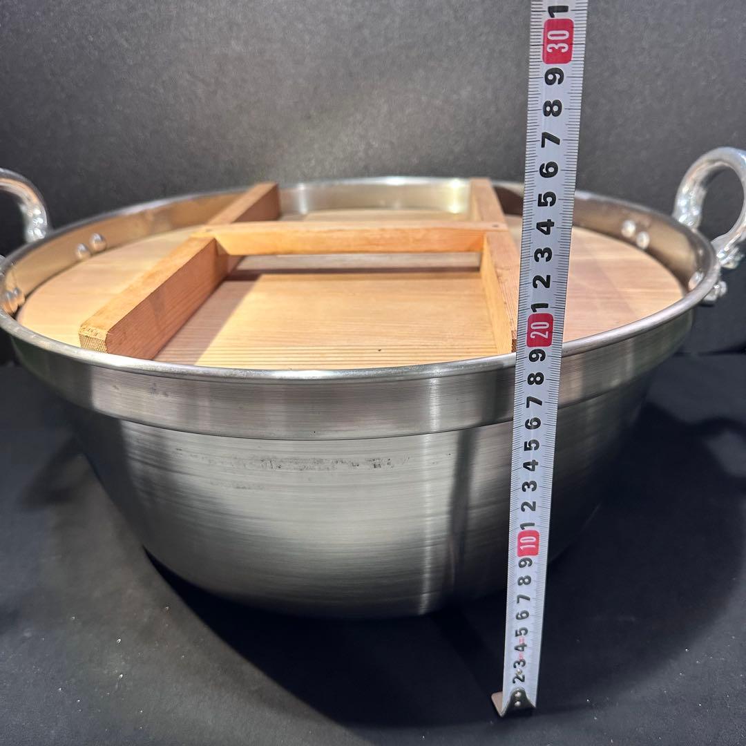 こいぬ印　中尾アルミニウム　ステンレス大鍋　蓋付き　未使用品