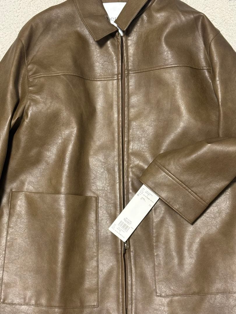 最終値下げ　emmi フェイクレザーダブルジップブルゾン