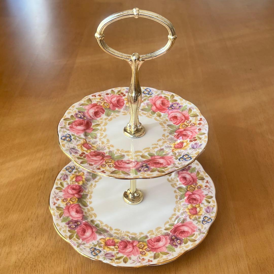 【英国ビンテージ】　ロイヤルアルバート★セレナ★ケーキスタンド