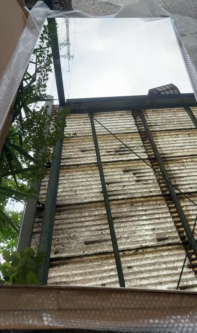 【中古】スタンドミラー 壁掛け 割れない鏡 幅80x160cm 白色 1番