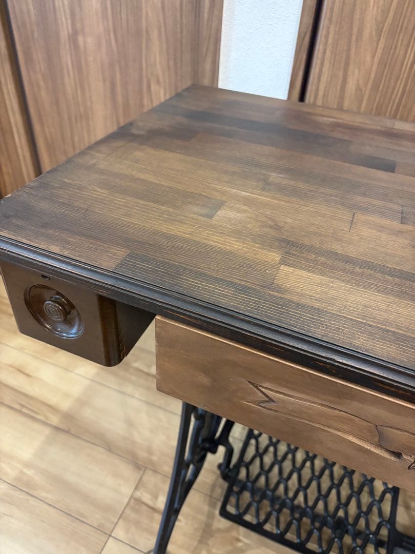 工業用singer網脚テーブル　引き出し付き