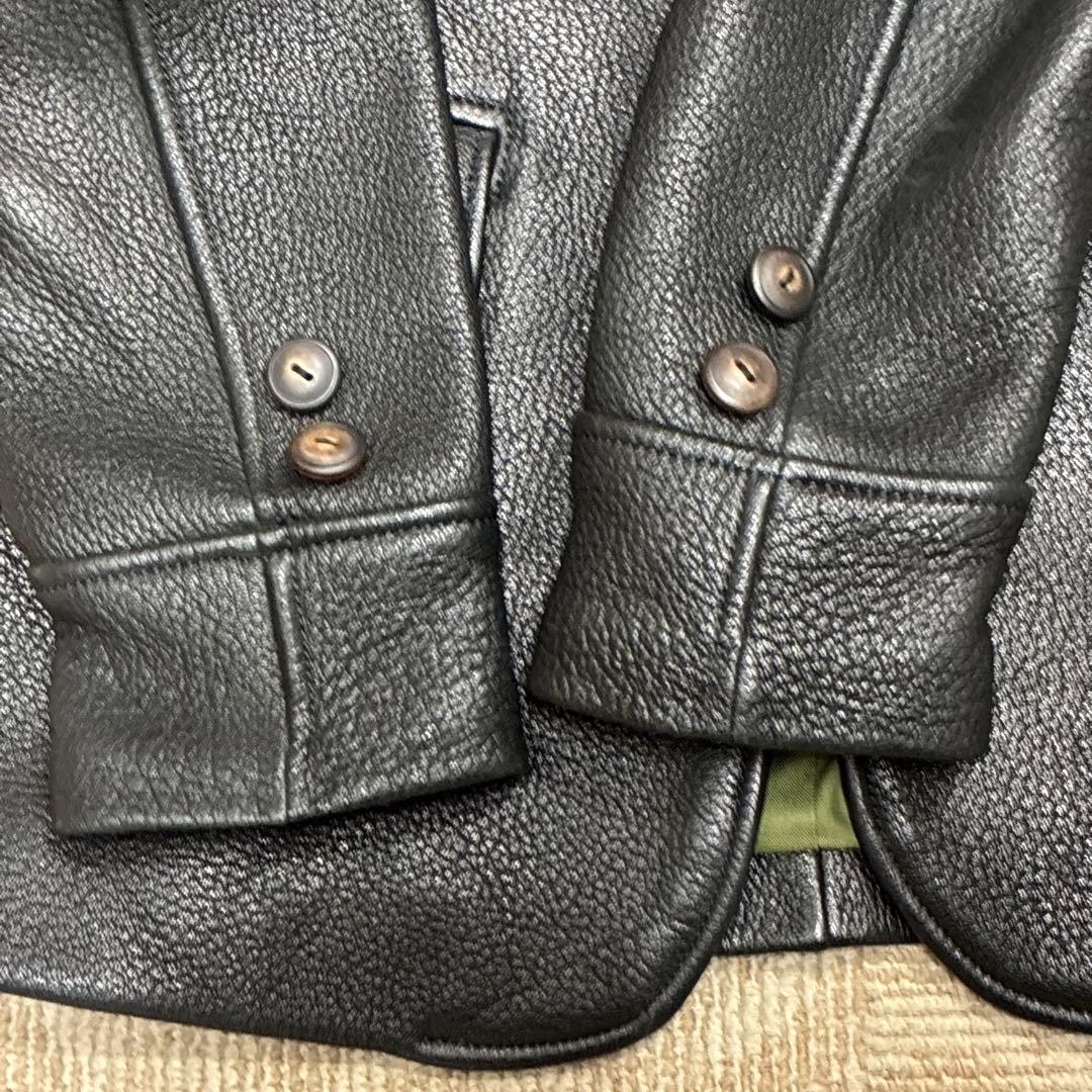 レザーコート　レザージャケット　シープスキン　サックコート　ディアスキン L