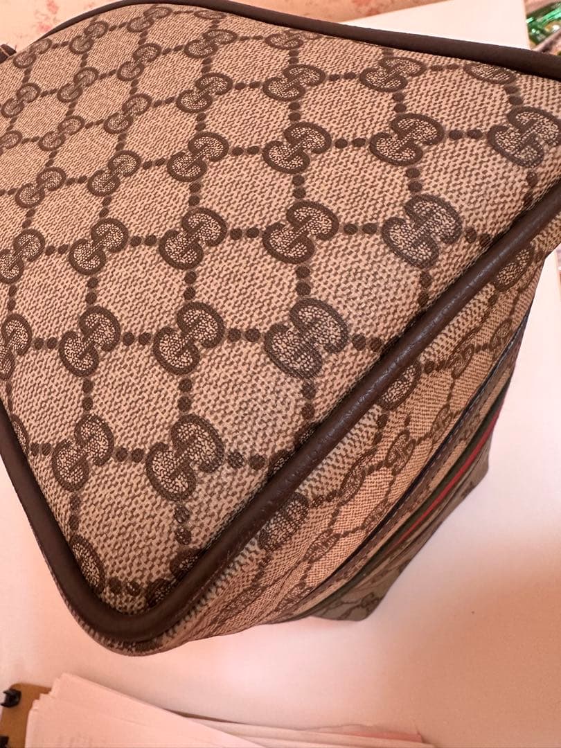 週末限定セールGUCCI グッチ GGシェリーライン ミニボストンバッグブラウン