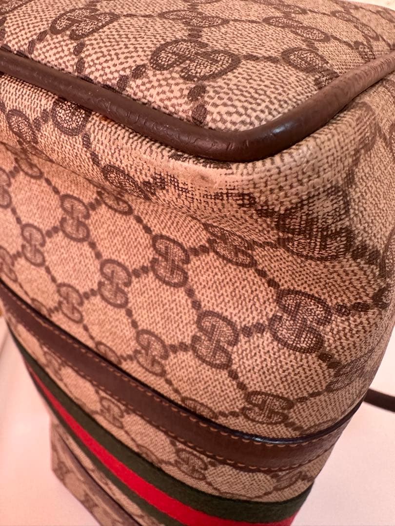 週末限定セールGUCCI グッチ GGシェリーライン ミニボストンバッグブラウン