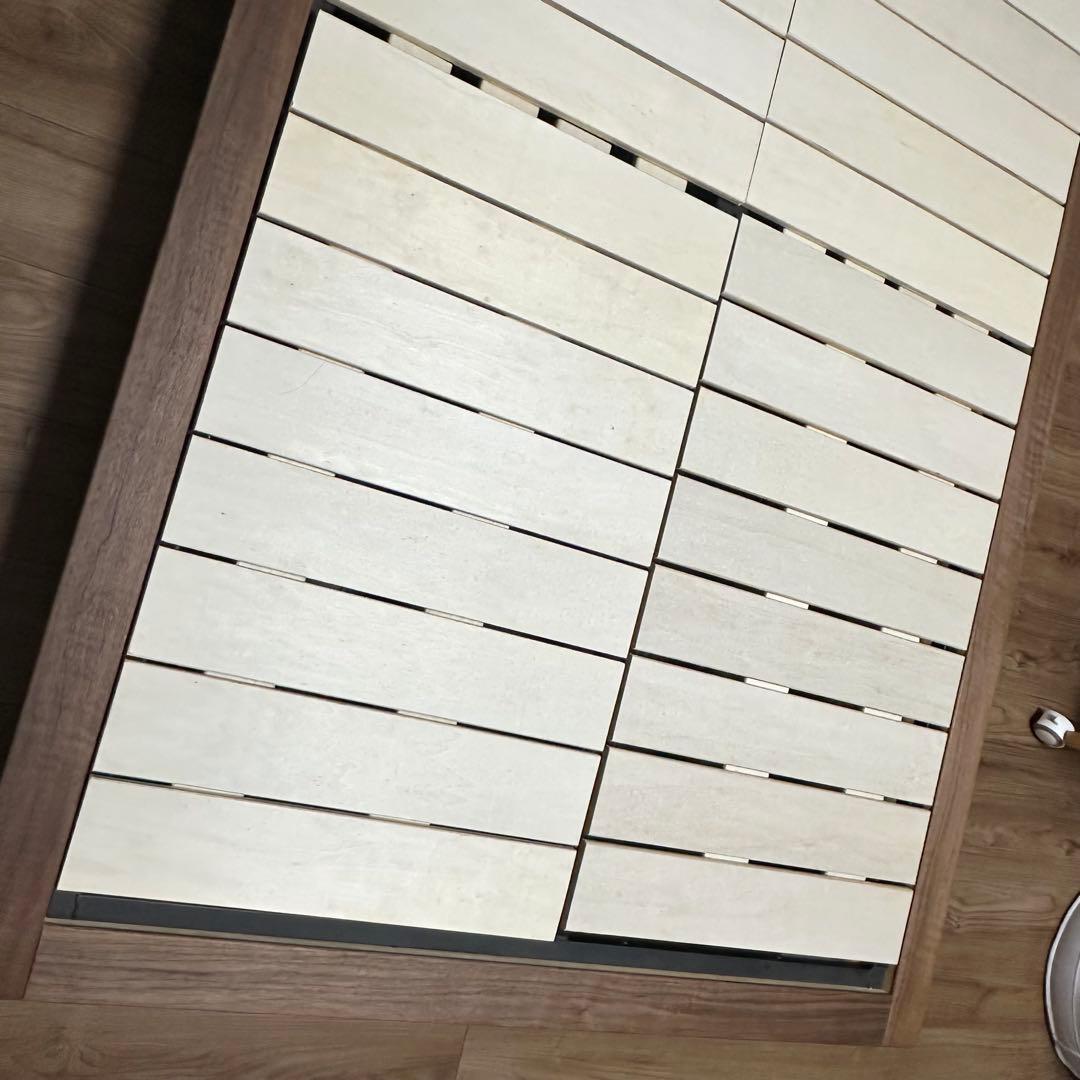 【Kazu】無印/セミダブル木製ベッドフレーム/ヘッドボード&スチール脚付