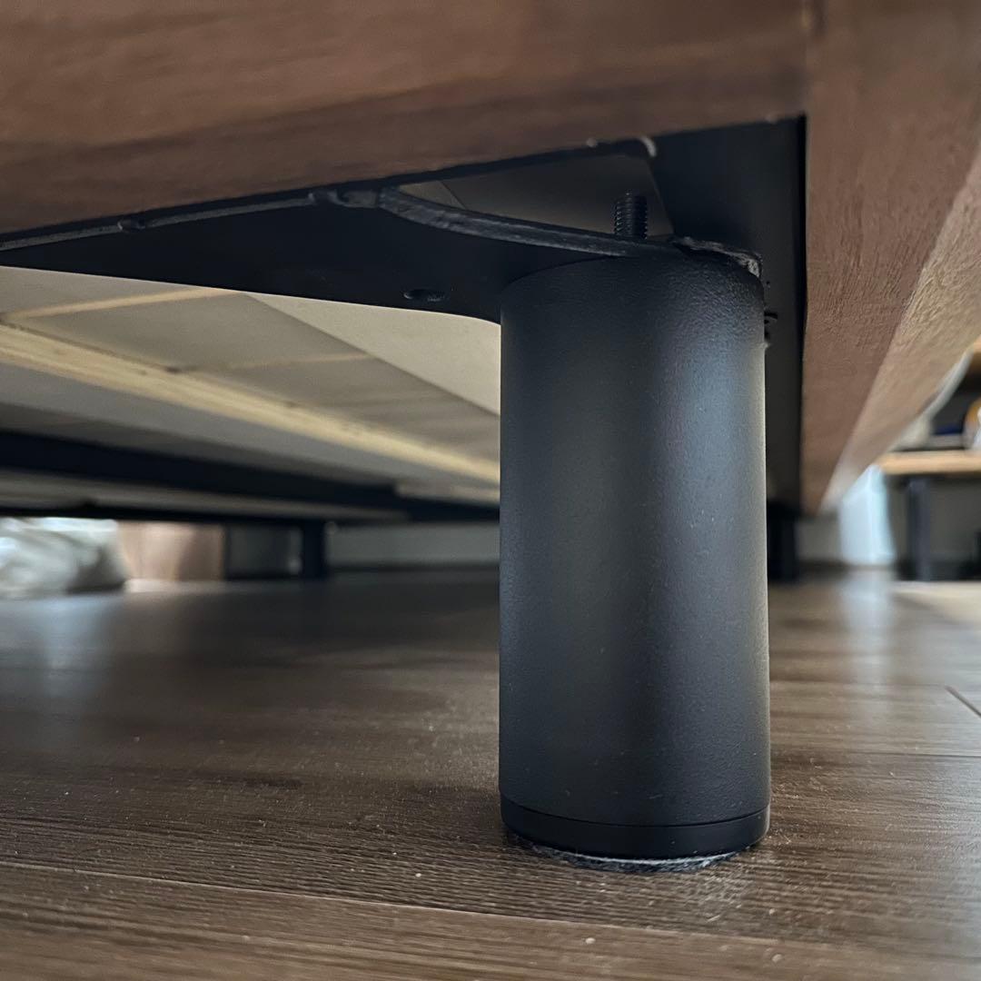 【Kazu】無印/セミダブル木製ベッドフレーム/ヘッドボード&スチール脚付